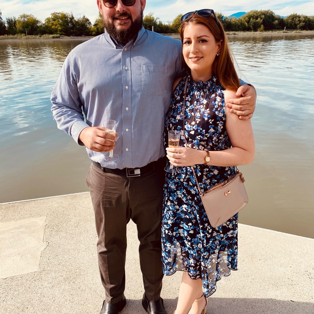 Floral Blue Midi Dress